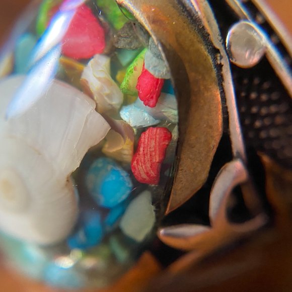 Brand New 925 Sterling Sliver Unique Men's Ring with Genuine Stones - Picture 10 of 11